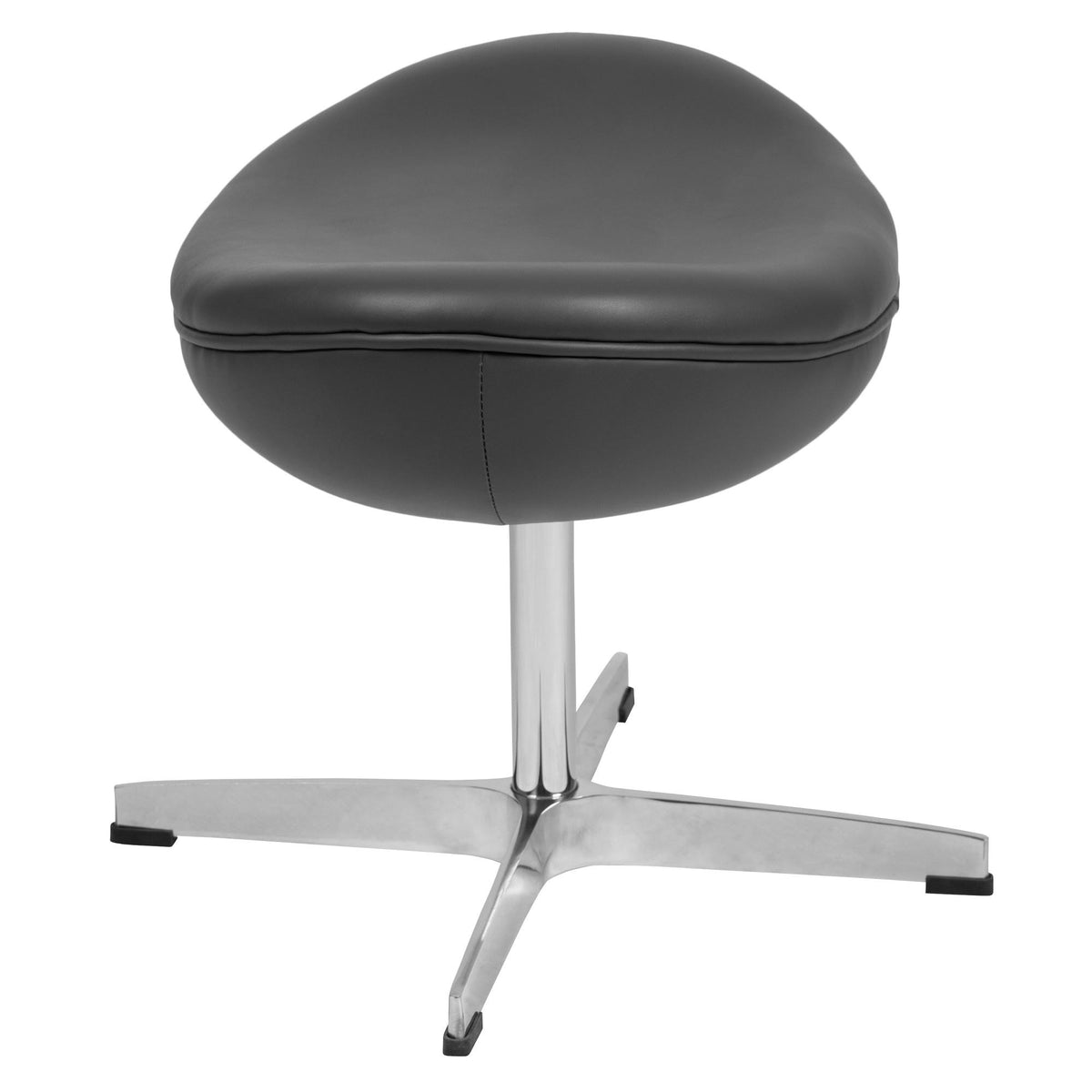 Gray LeatherSoft Saddle Wing Ottoman F157