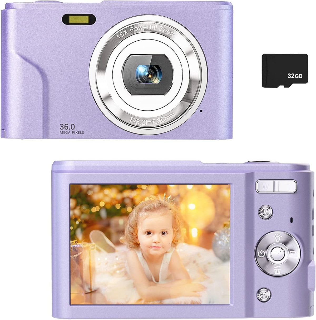 36MP Full HD 1080P Rechargeable Mini Digital Camera with 32GB SD Card T983
