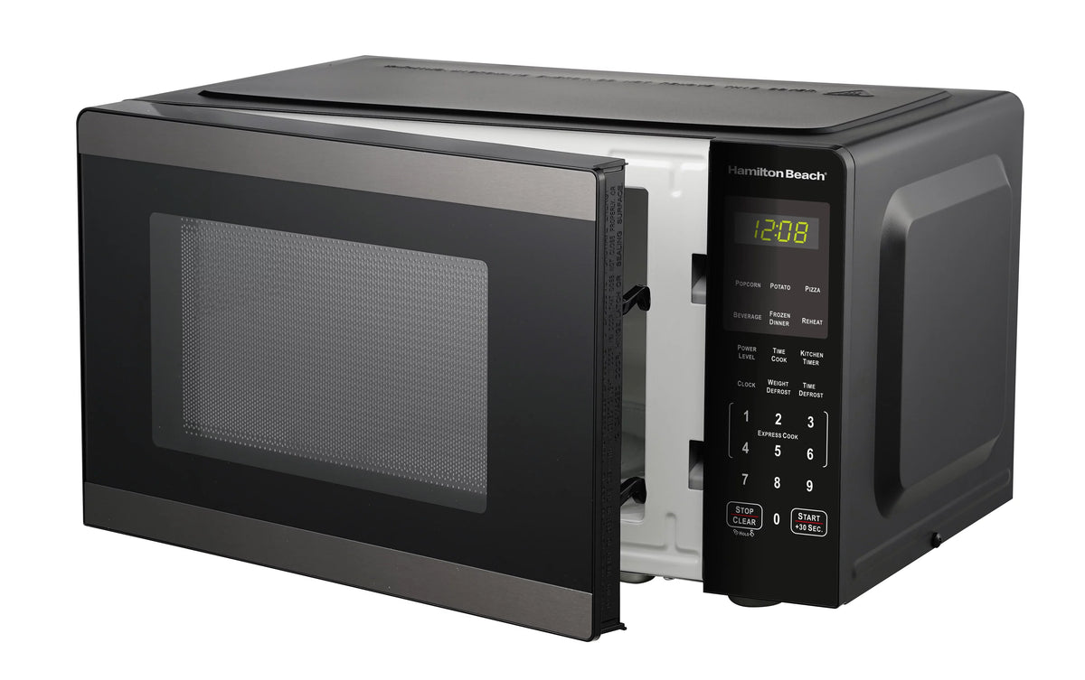 0.9 Cu ft 900 Watts Black Stainless Steel Microwave Oven S855810