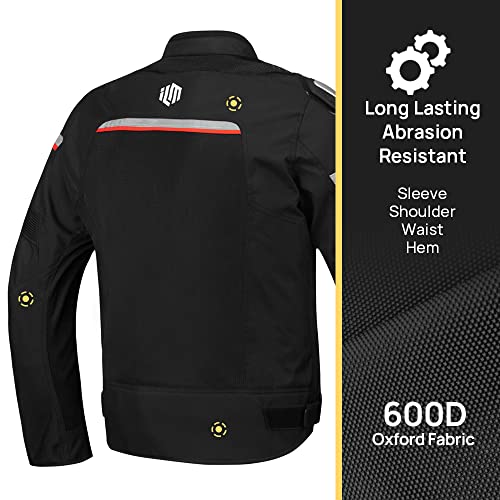 Mesh Motorcycle Riding Jacket CE Armored Breathable Black 2X-Large N8047