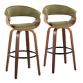 Green Fabric Barstool Set of 2 W573410