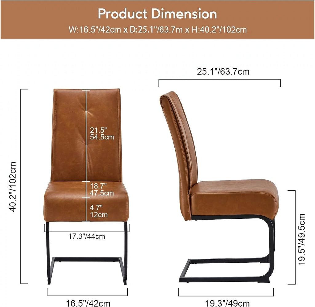 High Back Dining Chairs Set of 2 Brown A63671