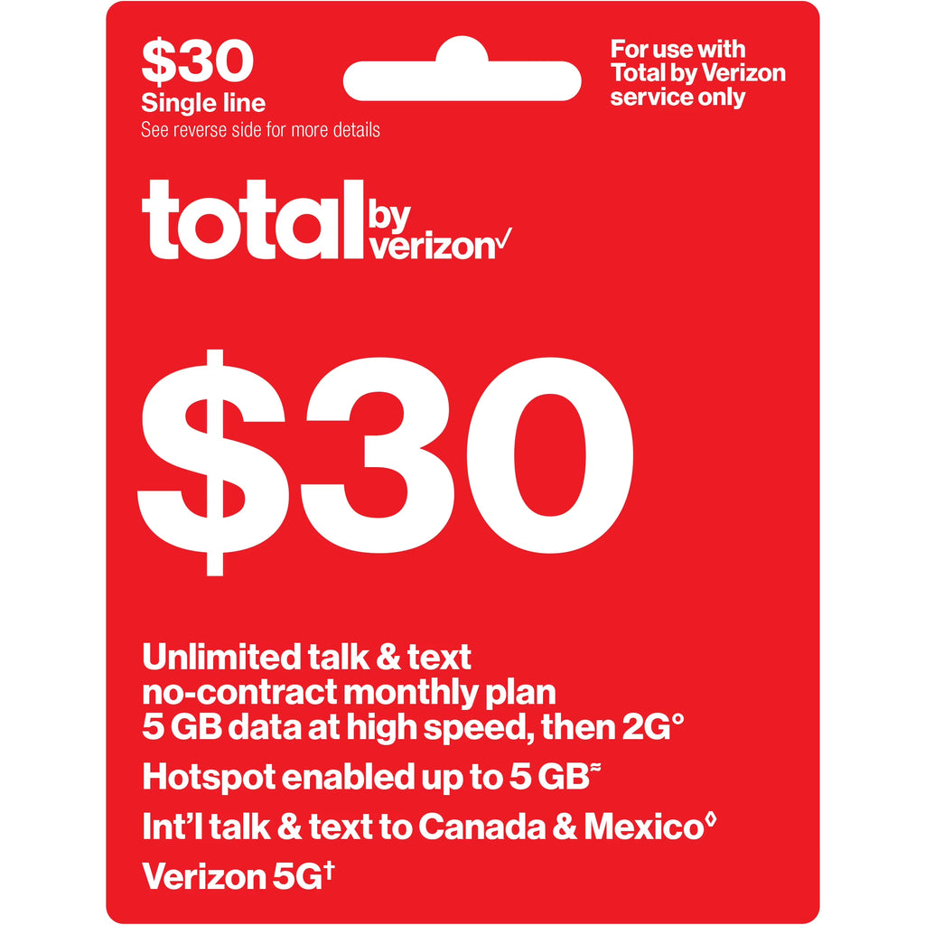 $30 No-Contract Unlimited Talk & Text Monthly Plan (5GB at High Speed) N540625