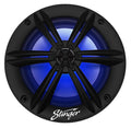 6.5x22 Marine Coaxial Speakers with RGB LEDs Black H878
