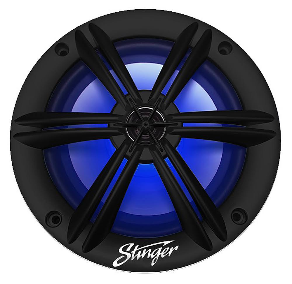 6.5x22 Marine Coaxial Speakers with RGB LEDs Black H878