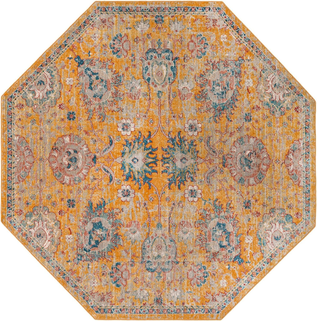 Yellow Octagon Rug F9824