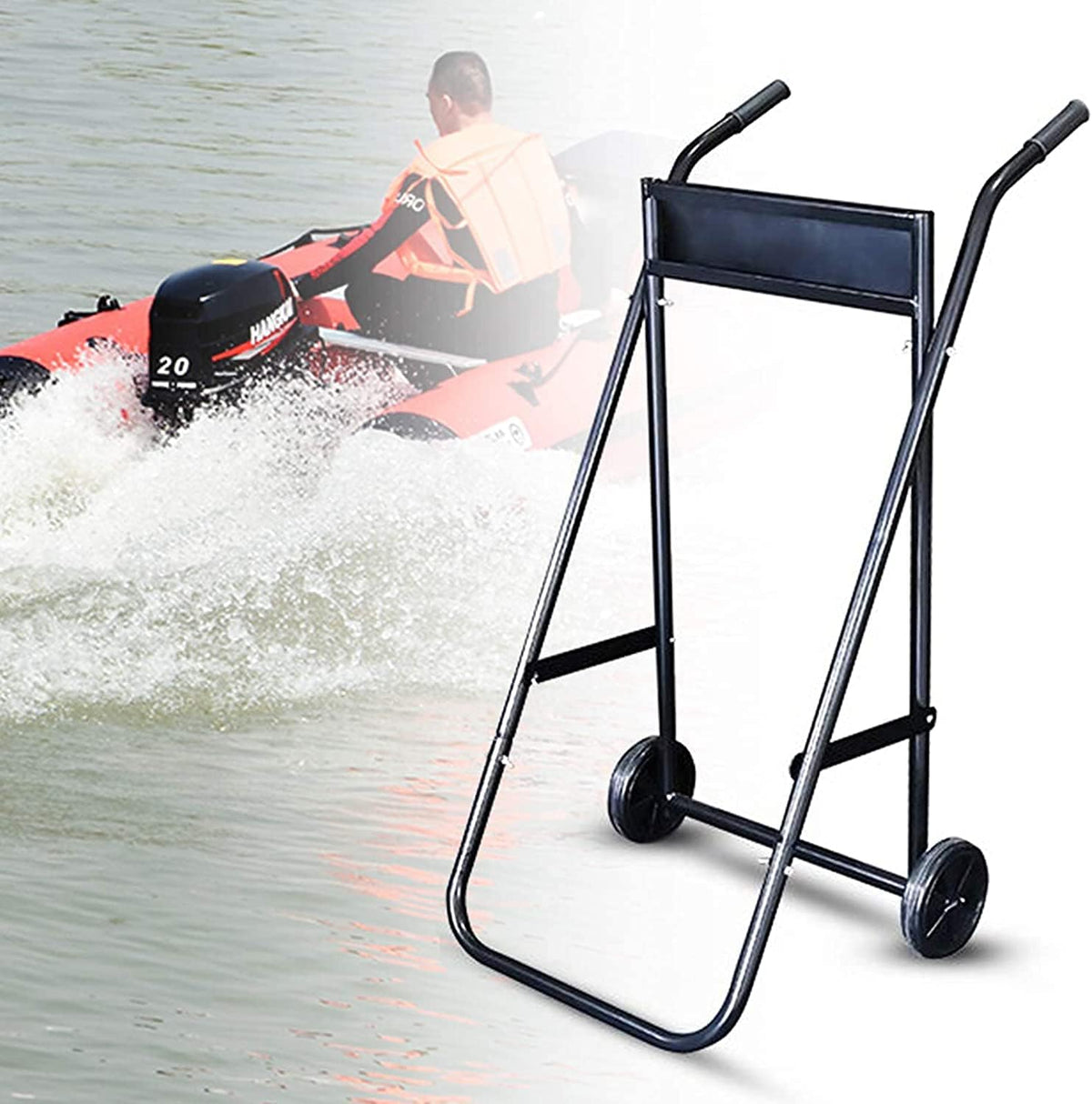 Foldable Outboard Motor Trolley Stand, Heavy-Duty, UP-to 70KG V775845