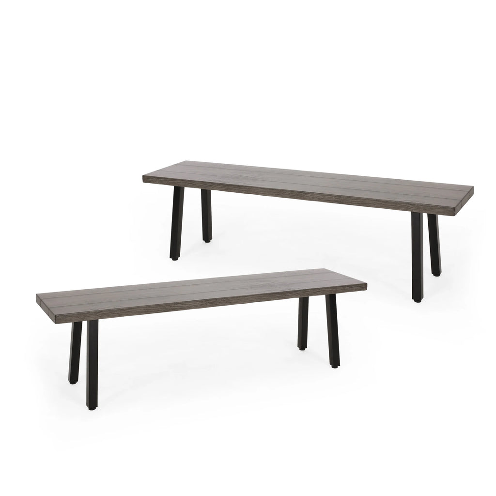 Aluminum and Steel Outdoor Dining Bench T273