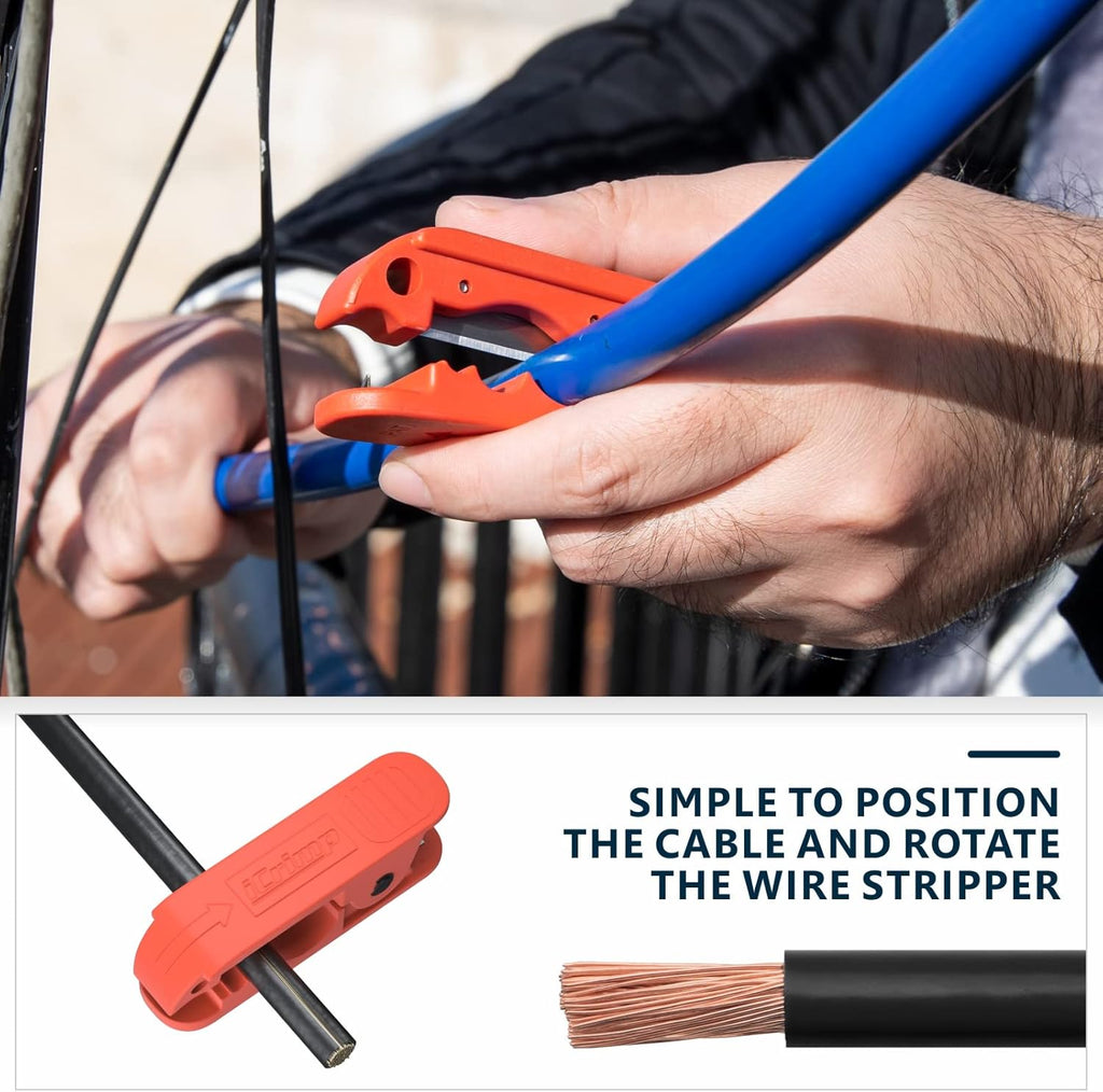 Battery Cable Lug Crimping Tool Set with Interchangeable Jaws for AWG 8-4/0 G2341
