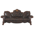 Vintage Cherry Oak & PU Sofa with 3 Pillows M704