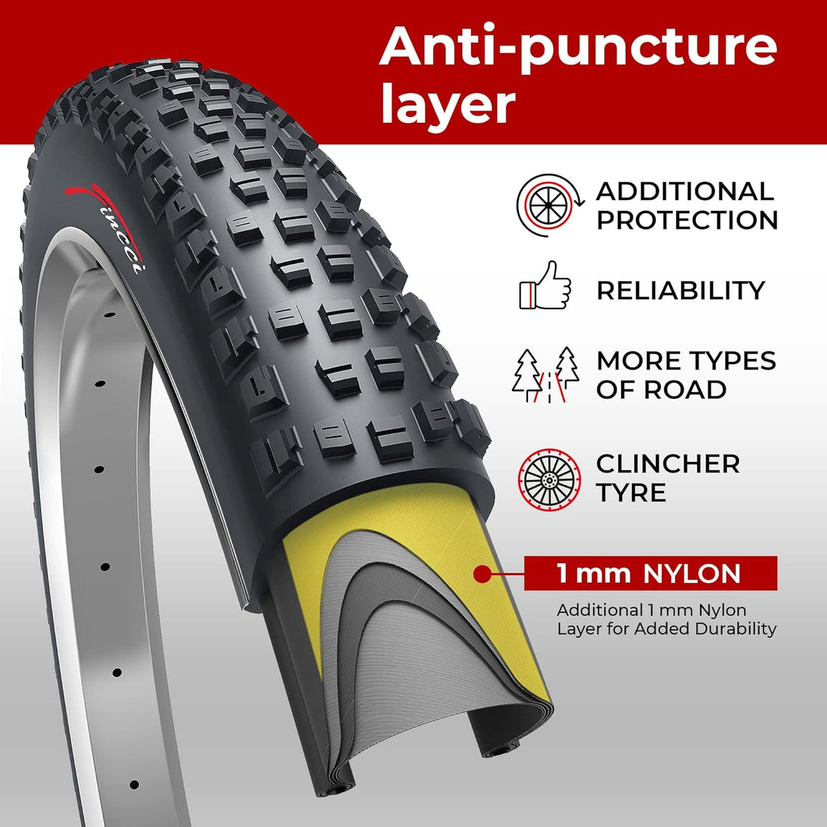 Pair 29 x 2.25 Inch 57-622 Foldable 60 TPI Nylon Protection Tires D9919