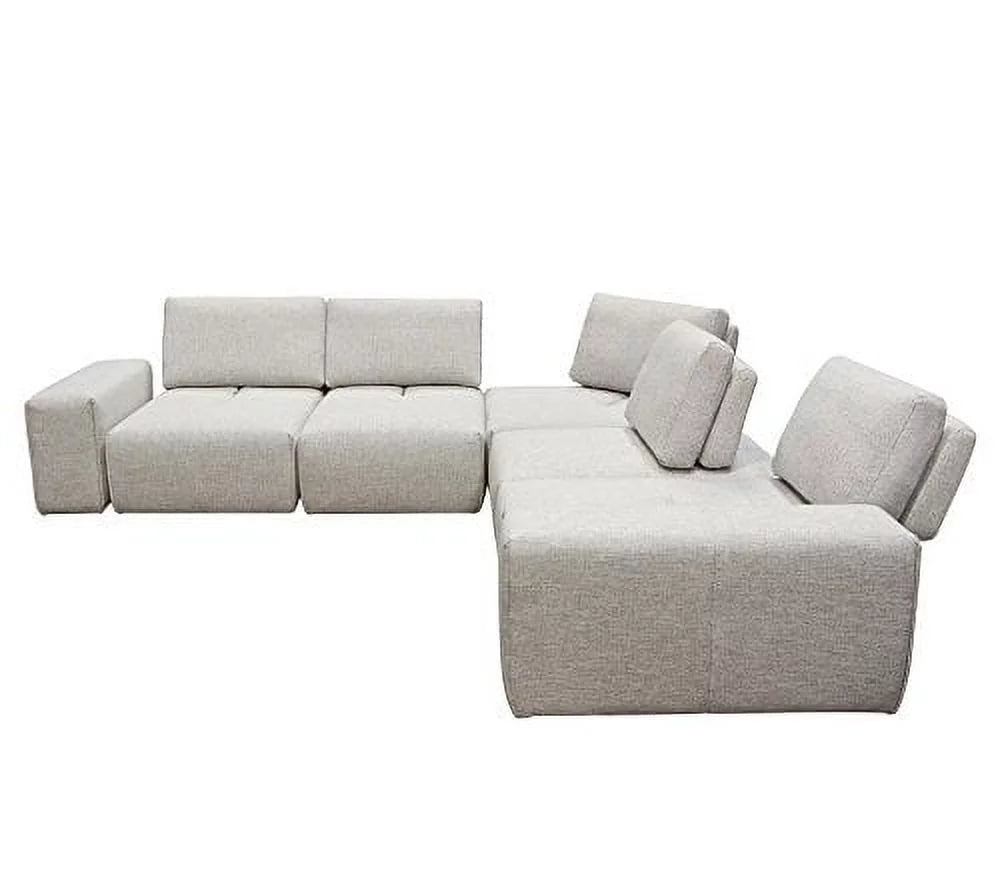 Light Brown Fabric 5-Seater Corner Sectional U585432