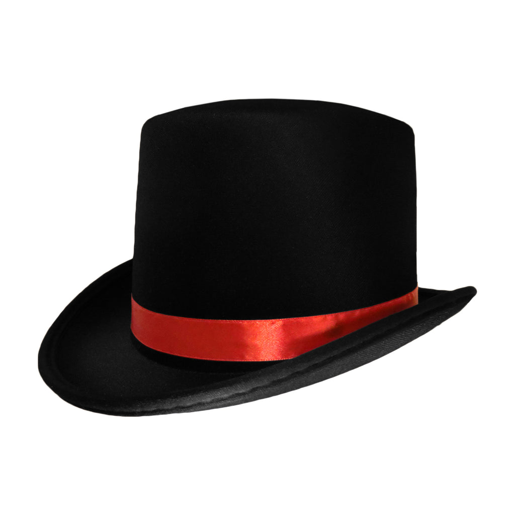 Black Top Hat with Red Band Costume D373442