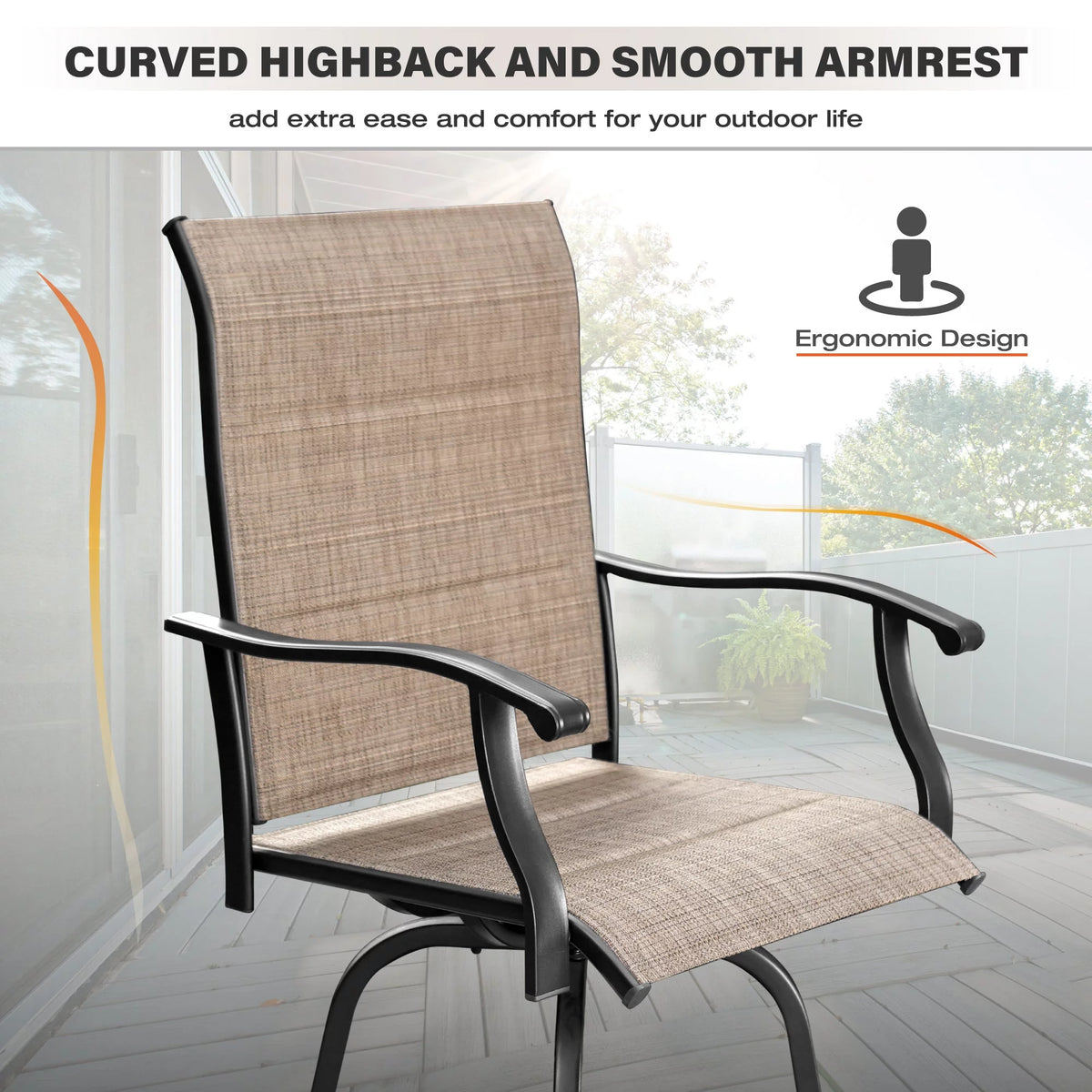 2Pcs Outdoor Metal Swivel Bar Stools O74733