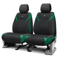 Black Seat Covers with Green Accents Q1789