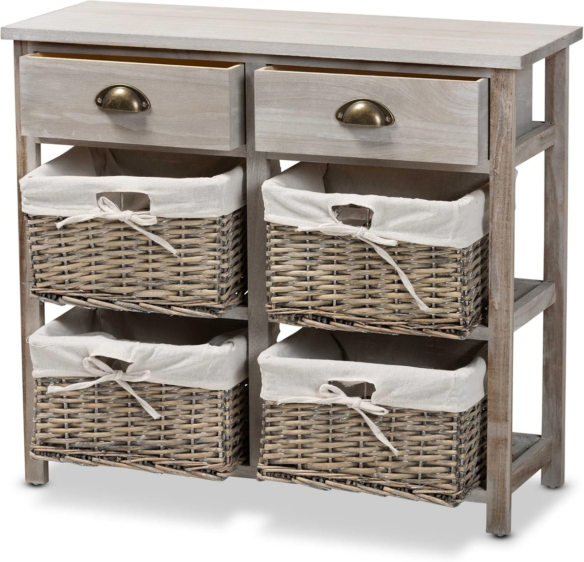 White/Grey Multipurpose Shelving and Cabinets B77206