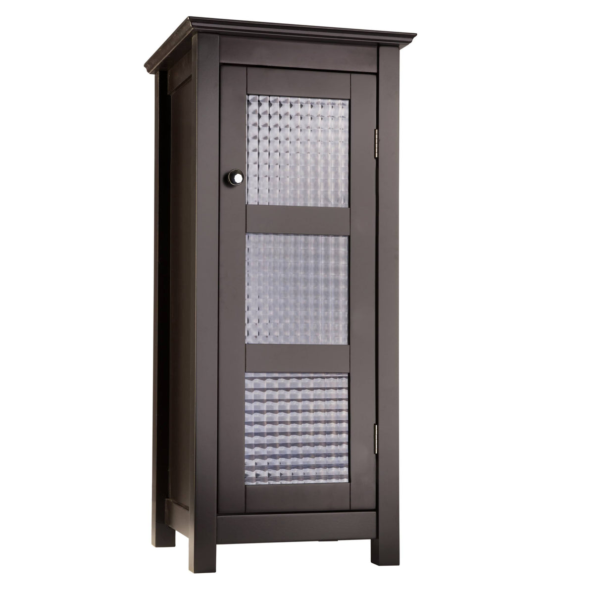 Espresso Floor Cabinet with Glass Door T52222