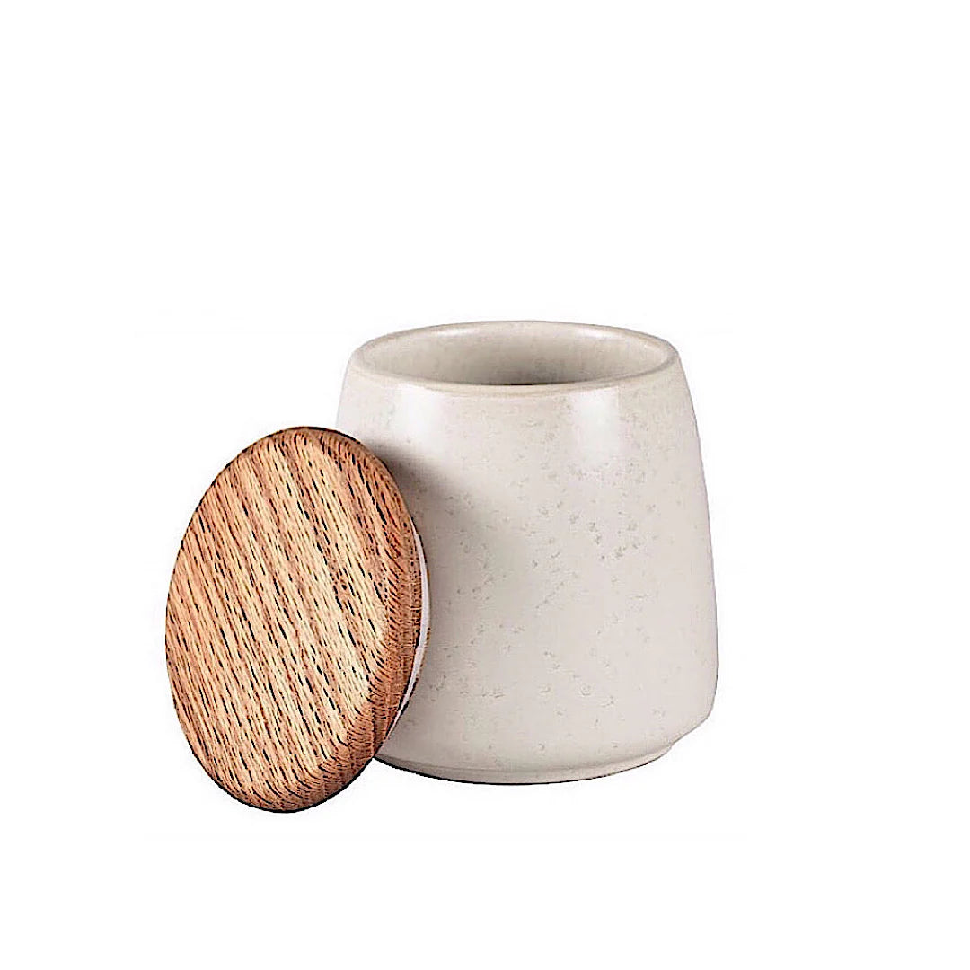Stoneware Jar With Lid 16.5 cm Matt Cream P121160