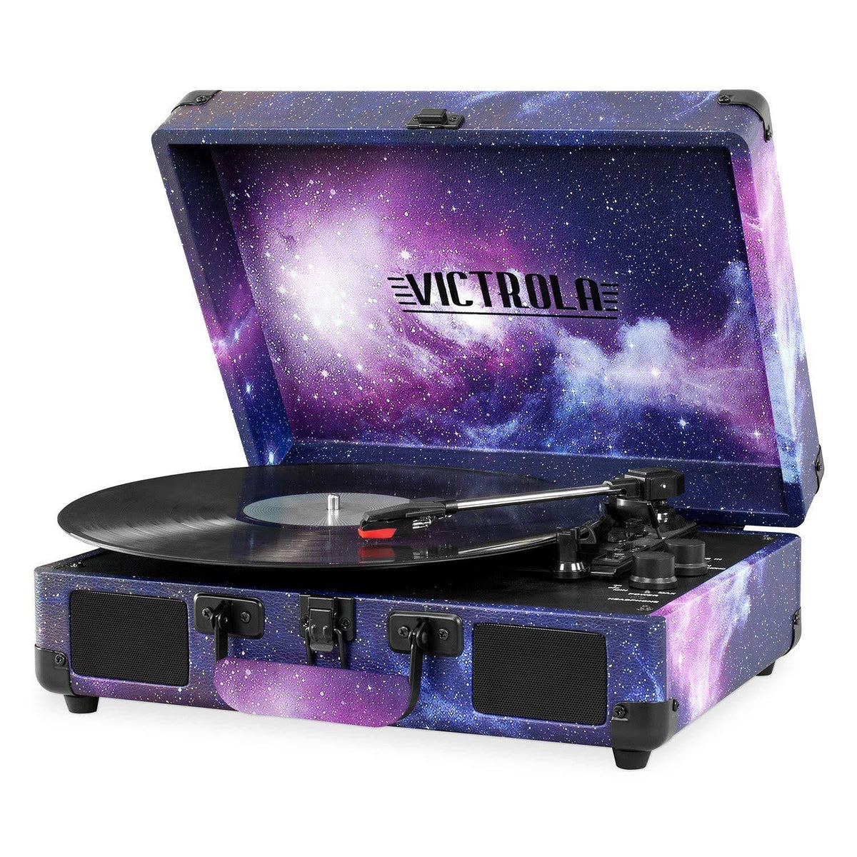 Vintage 3-Speed Bluetooth Suitcase Turntable with Speakers F9190