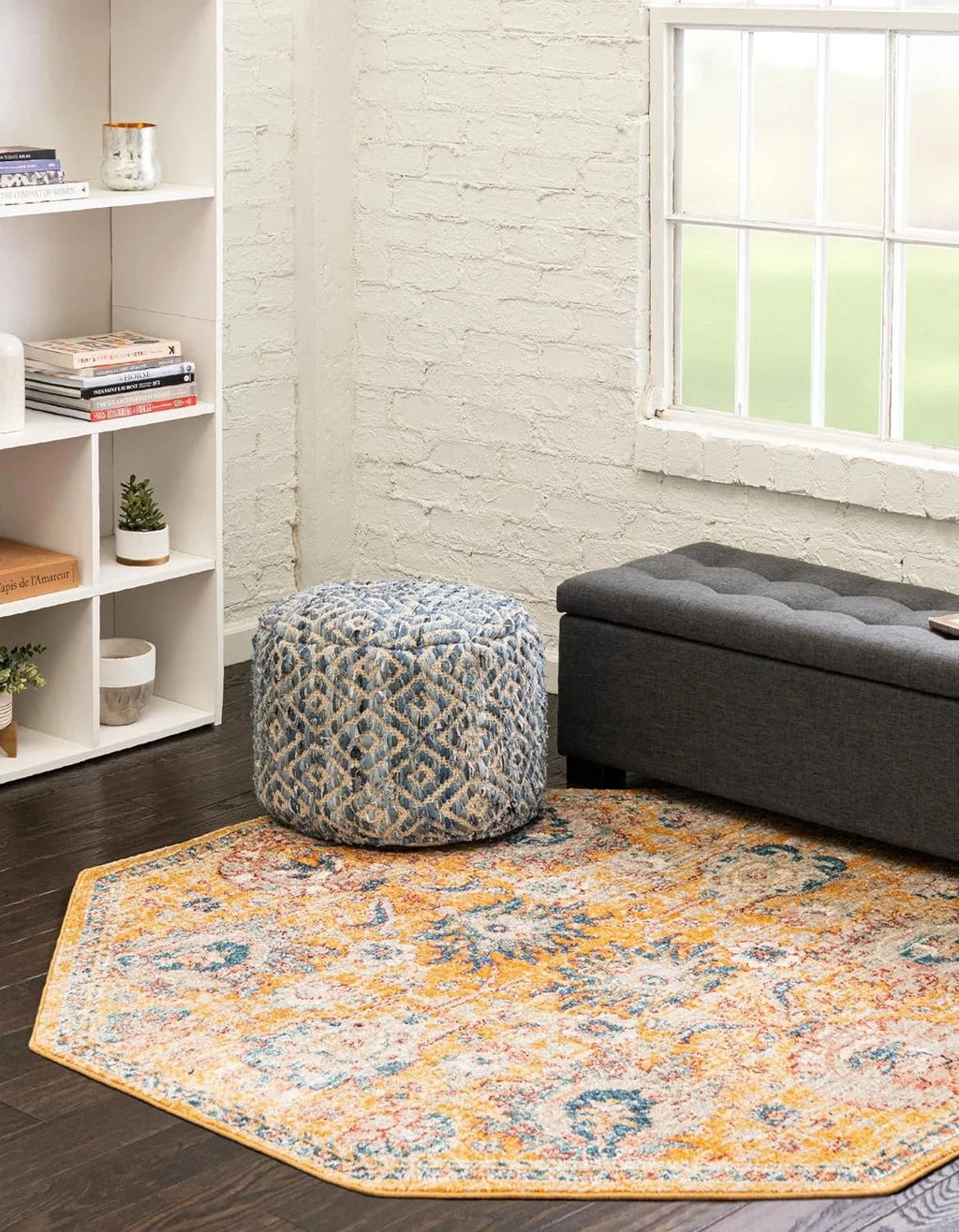 Yellow Octagon Rug F9824