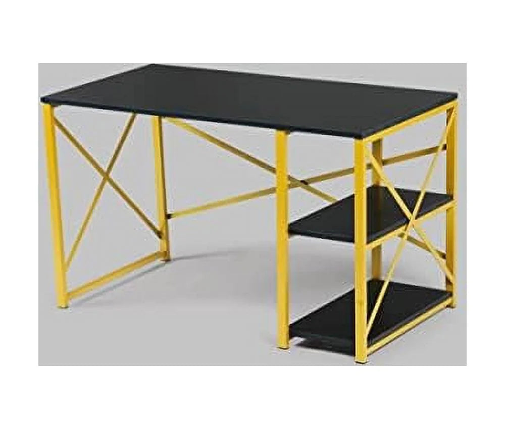47" Wooden Top Computer Desk with 2 Shelves U56237