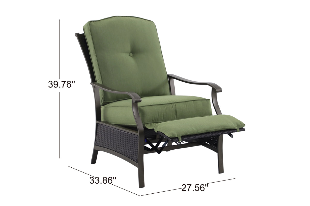 Steel Outdoor Recliner with Cushions G20461