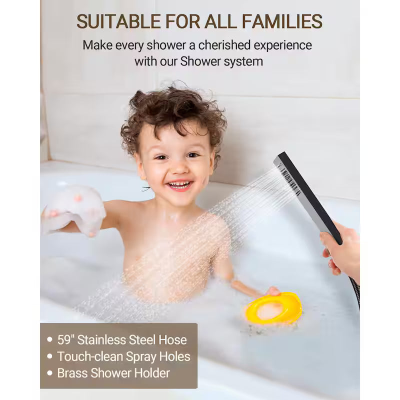 10 in. Wall Mount Shower Head and Tub Faucet 2.5 GPM Matte Black Z94968