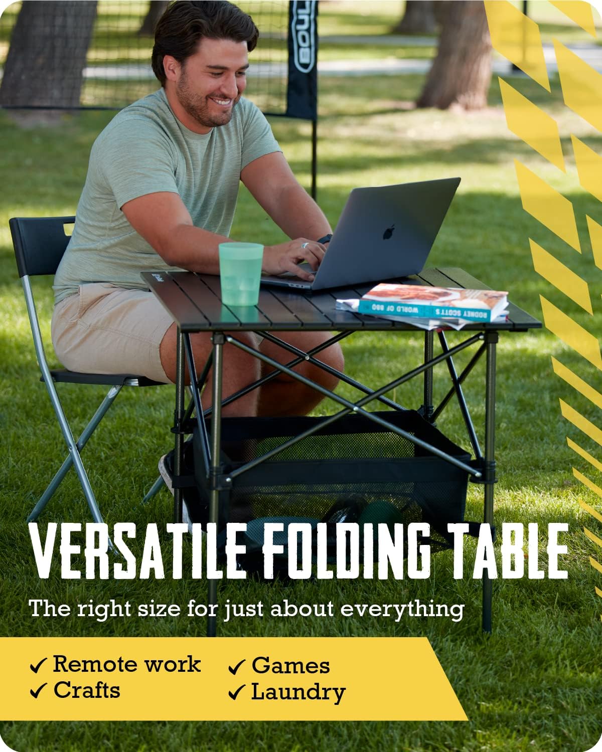 Aluminum Folding Camping Table with Carry Bag, 28in x 28in x 28in V696128
