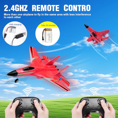2.4GHz 2 Channel RC Airplane with Gyro Night Lights and 2 Batteries C6736