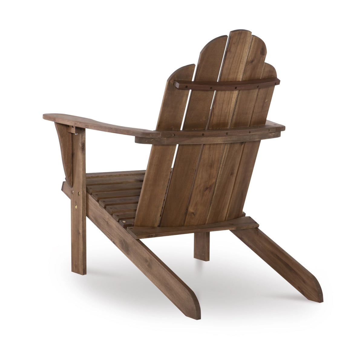 Slatted Wooden Outdoor Chair with Arched High Backrest L49310