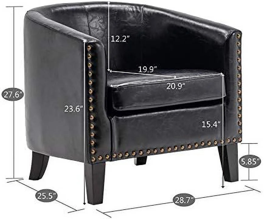 Set of 2 Faux Leather Barrel Chairs S1513