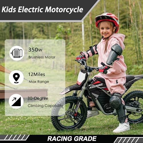 Blue 36V Electric Dirt Bike with 14'' Off-Road Knobby Tires C933464
