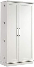 Soft White Storage Cabinet with Door and Shelves F873624