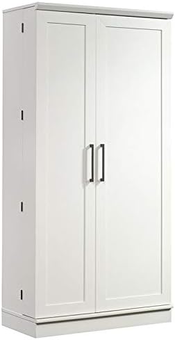 Soft White Storage Cabinet with Door and Shelves F873624