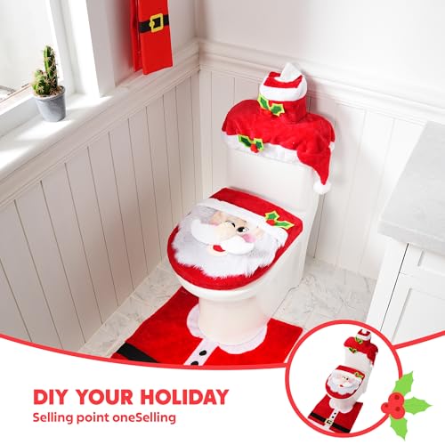 5 Pieces Christmas Theme Bathroom Decoration Set F3884