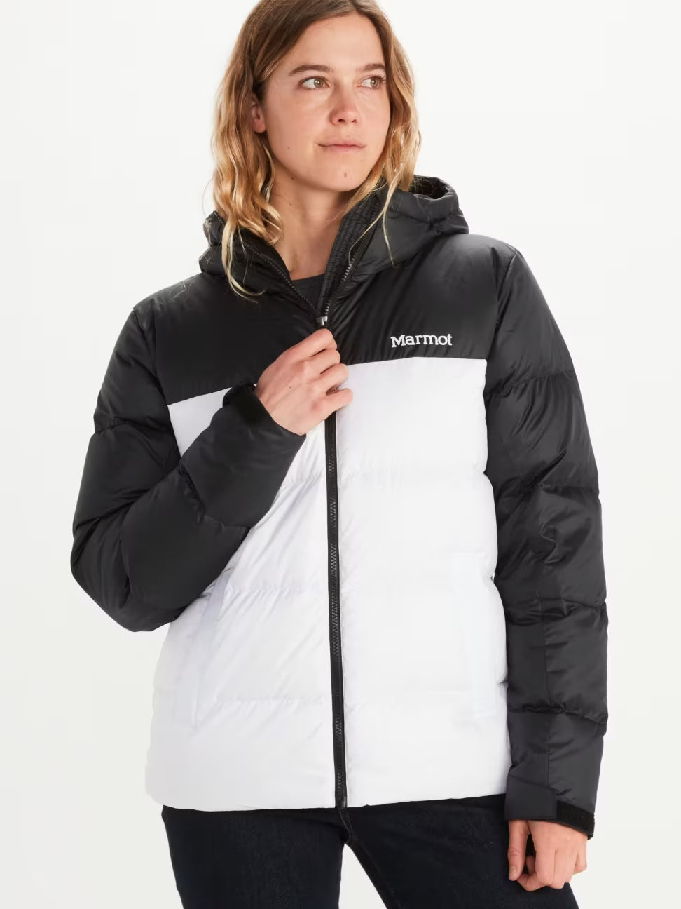 White Black Guides Down Hoody S21349