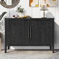 Black Sideboard Storage Cabinet with 4 Doors and Adjustable Shelves L421111