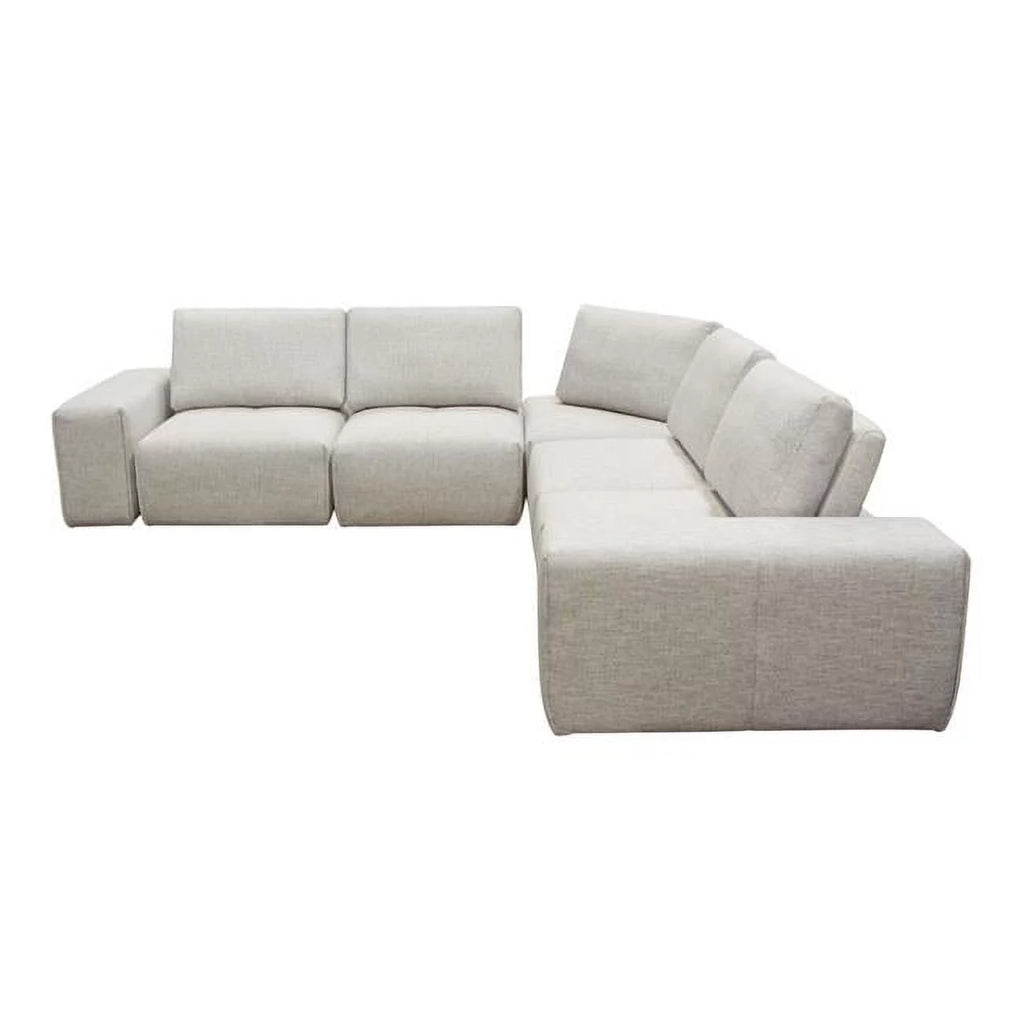 Light Brown Fabric 5-Seater Corner Sectional U585432
