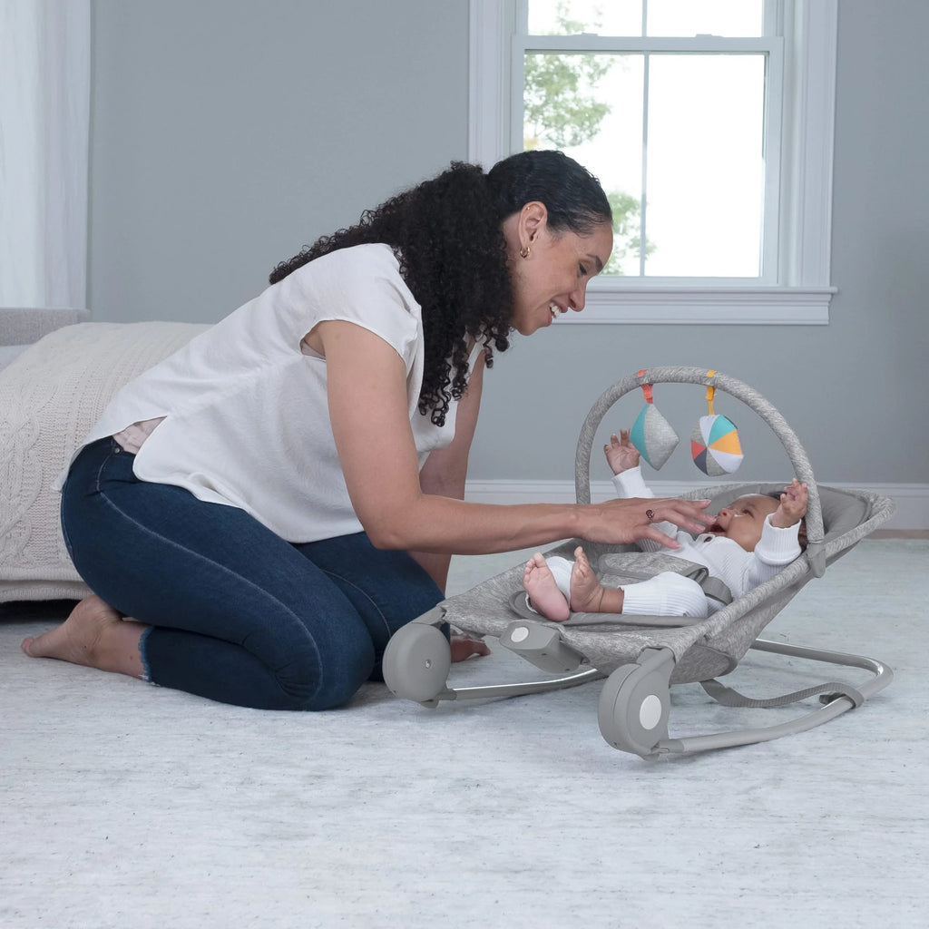 2-in-1 Baby Bouncer & Rocker, Light Gray Tweed V159522