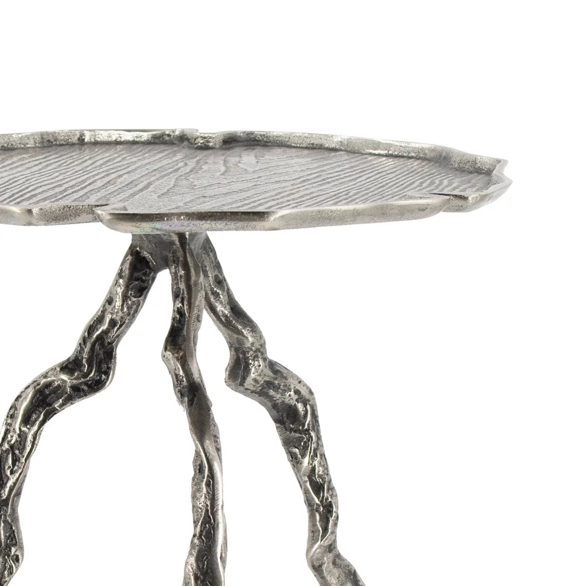 24 Inch Antique Silver Accent Table N40550