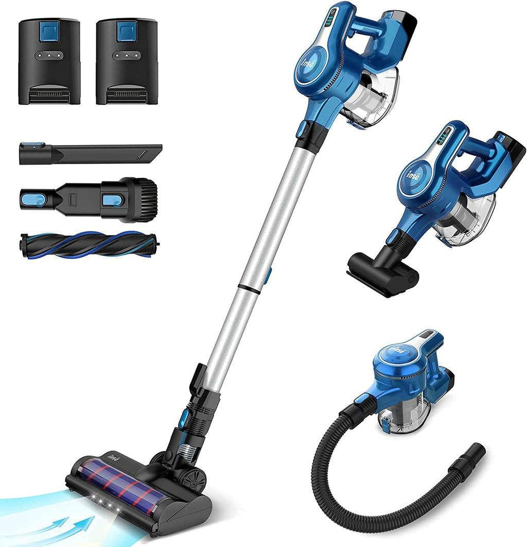 Cordless Stick Vacuum with 2 Batteries, Blue U190213