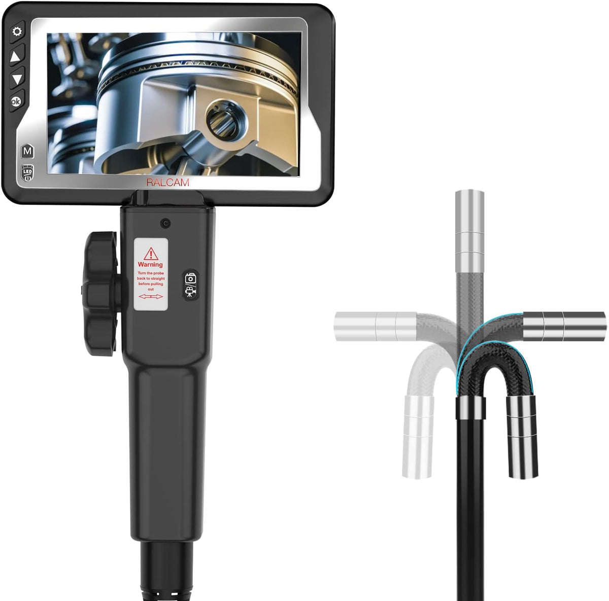 Articulating Borescope Inspection Camera with 4.5 IPS LCD E719823