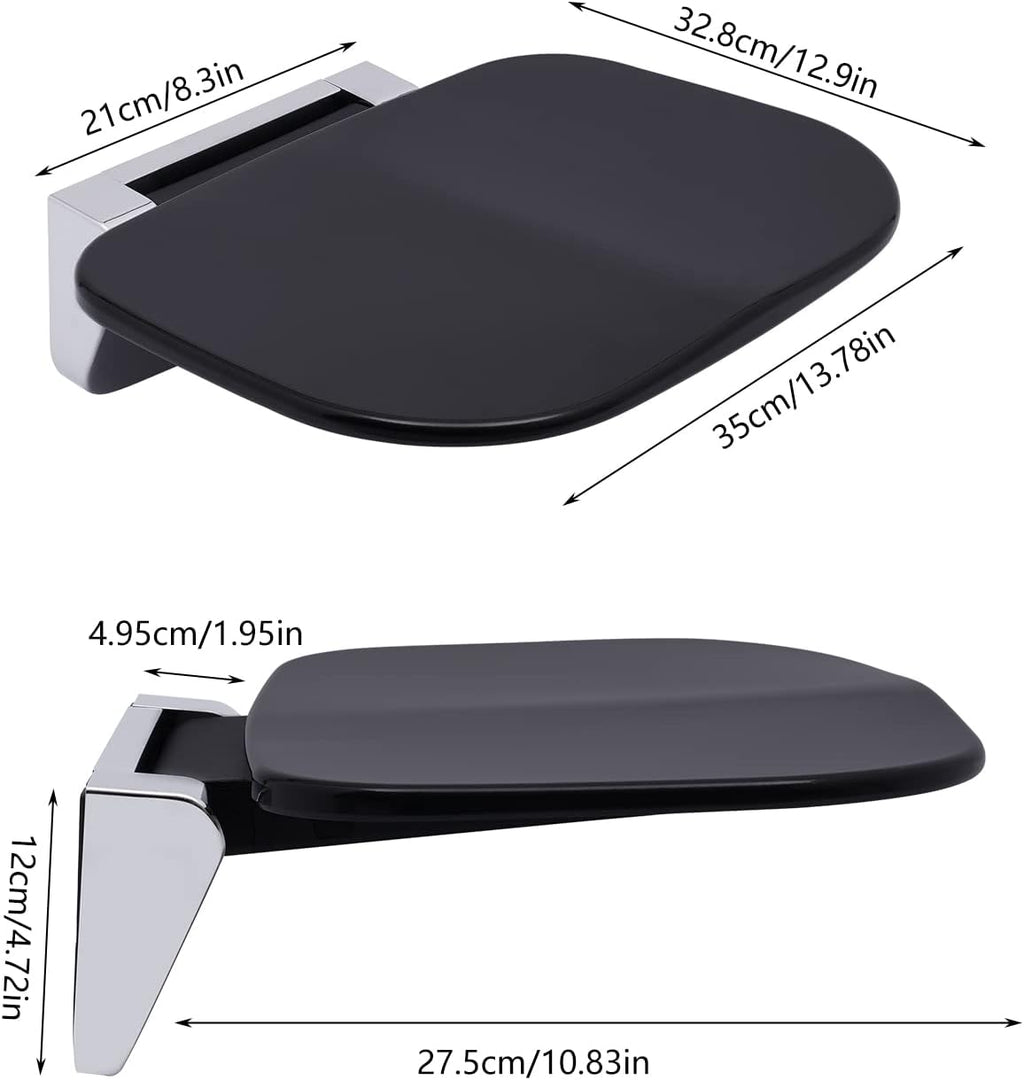 14" Folding Teak Shower Seat Wall Mounted, 440LBS E3635