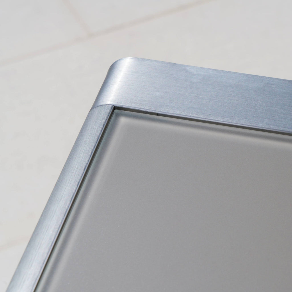 Square Aluminum Bar Table with Glass Top E67790