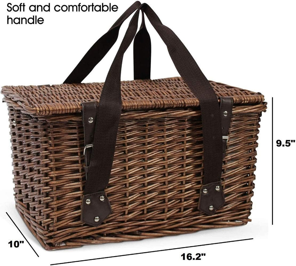 Willow Wicker Picnic Basket Set for 4 X816