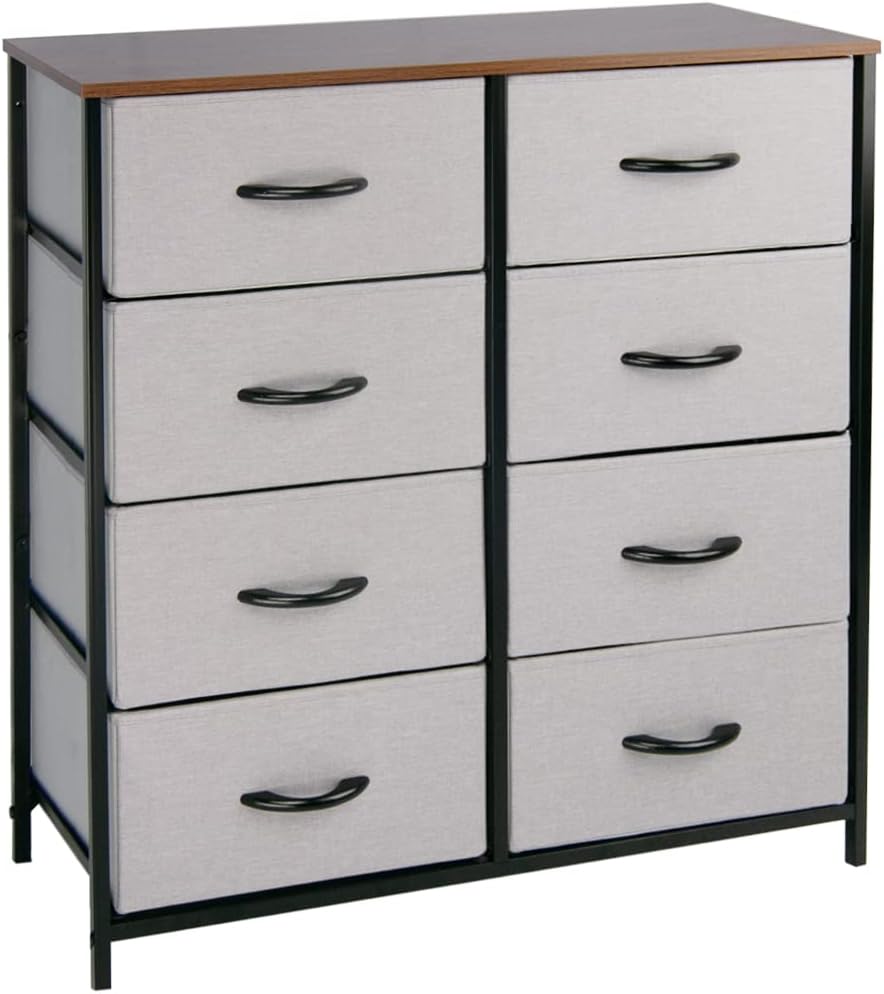 Rustic Brown Fabric 4 Drawer Storage Dresser Y183883