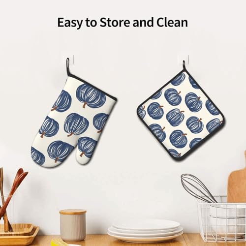 Winter Green Tree Snowflake Oven Mitts and Pot Holders Set Heat Resistant Non Slip Kitchen Gloves Hot Pads 2 Pack Set R153293