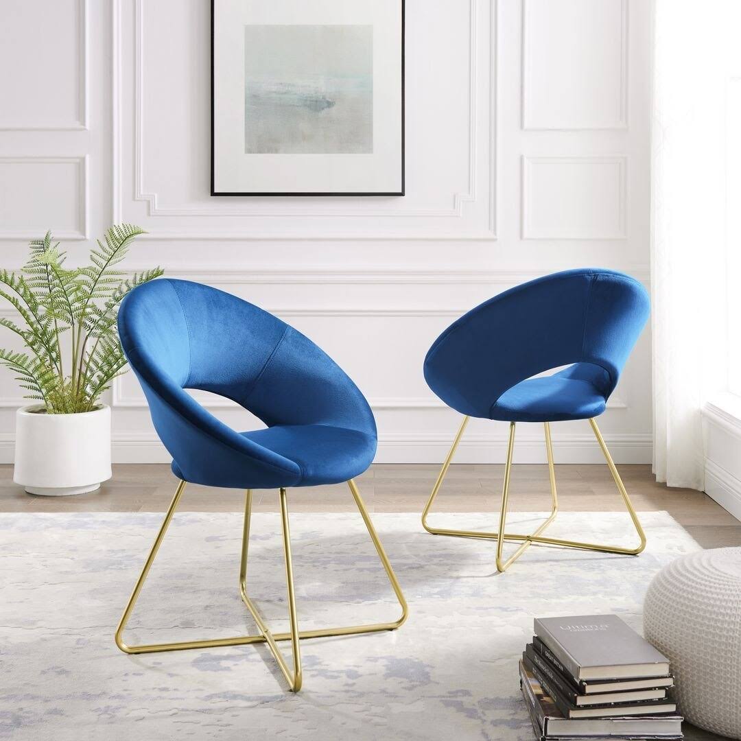 Blue Velvet Accent Chairs (Set of 2) F707599