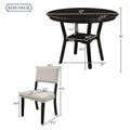 Espresso Round Dining Table Set with 4 Chairs R4644