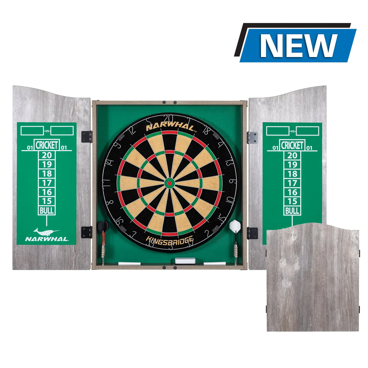 18 in Dartboard and Cabinet Set with 6 Steel Tip Darts B472264
